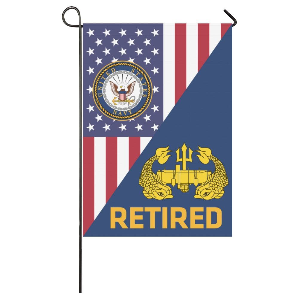 US Navy Deep Submergence Officer Badge Retired House Flag 28 inches x 40 inches Twin-Side Printing-HouseFlag-Navy-Badge-Veterans Nation