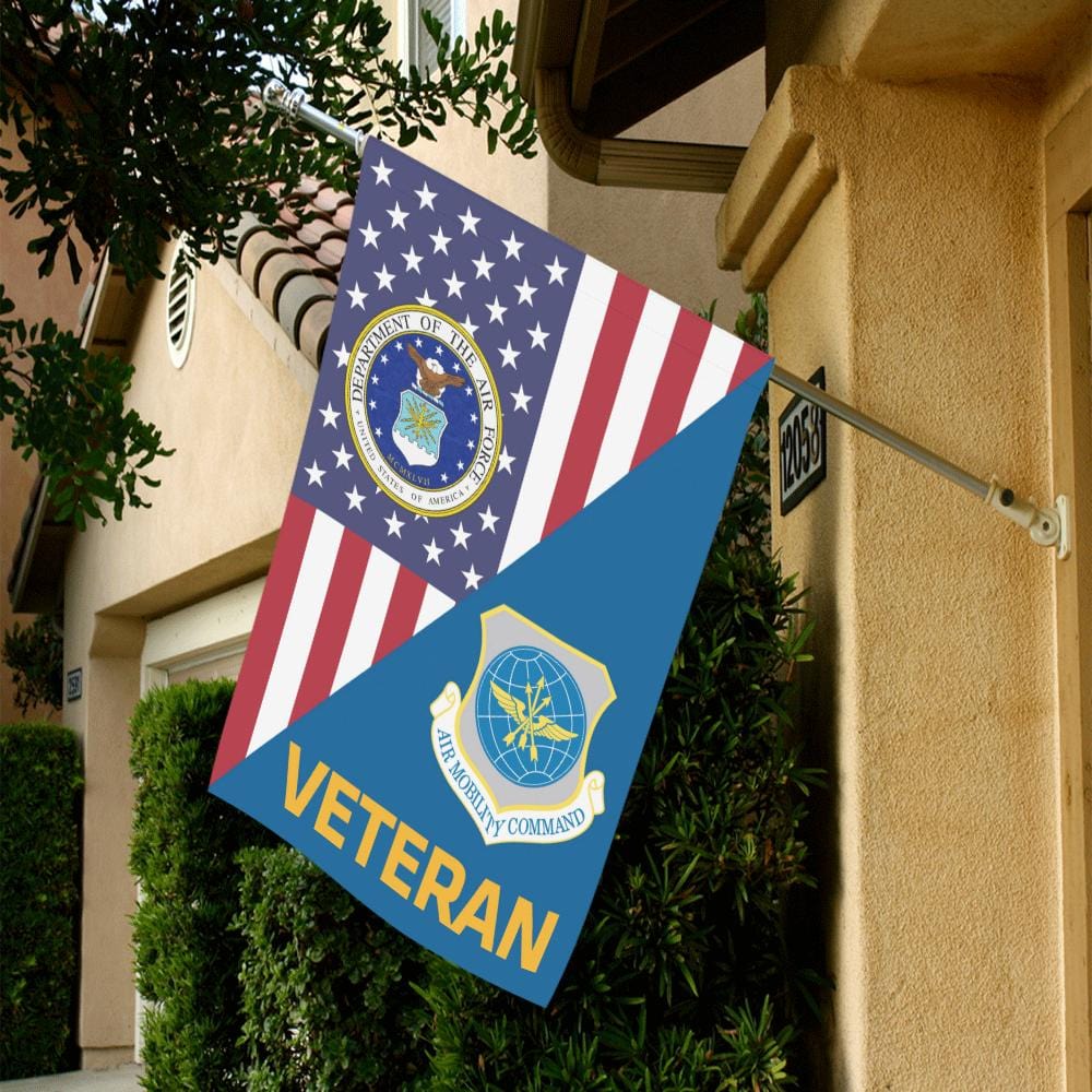 US Air Force Air Mobility Command Veteran House Flag 28 inches x 40 inches Twin-Side Printing-HouseFlag-USAF-Shield-Veterans Nation