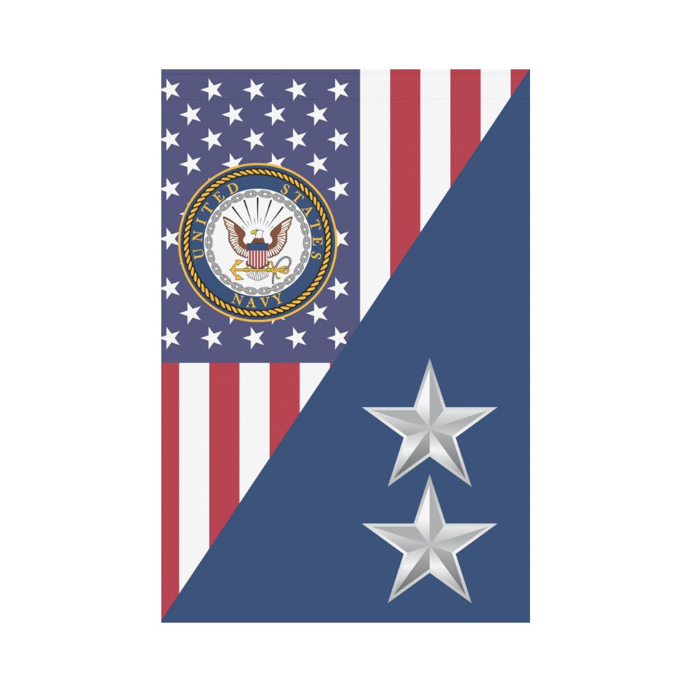 US Navy O-8 Rear Admiral O8 RADM Flag Officer Garden Flag/Yard Flag 12 inches x 18 inches Twin-Side Printing-GDFlag-Navy-Officer-Veterans Nation