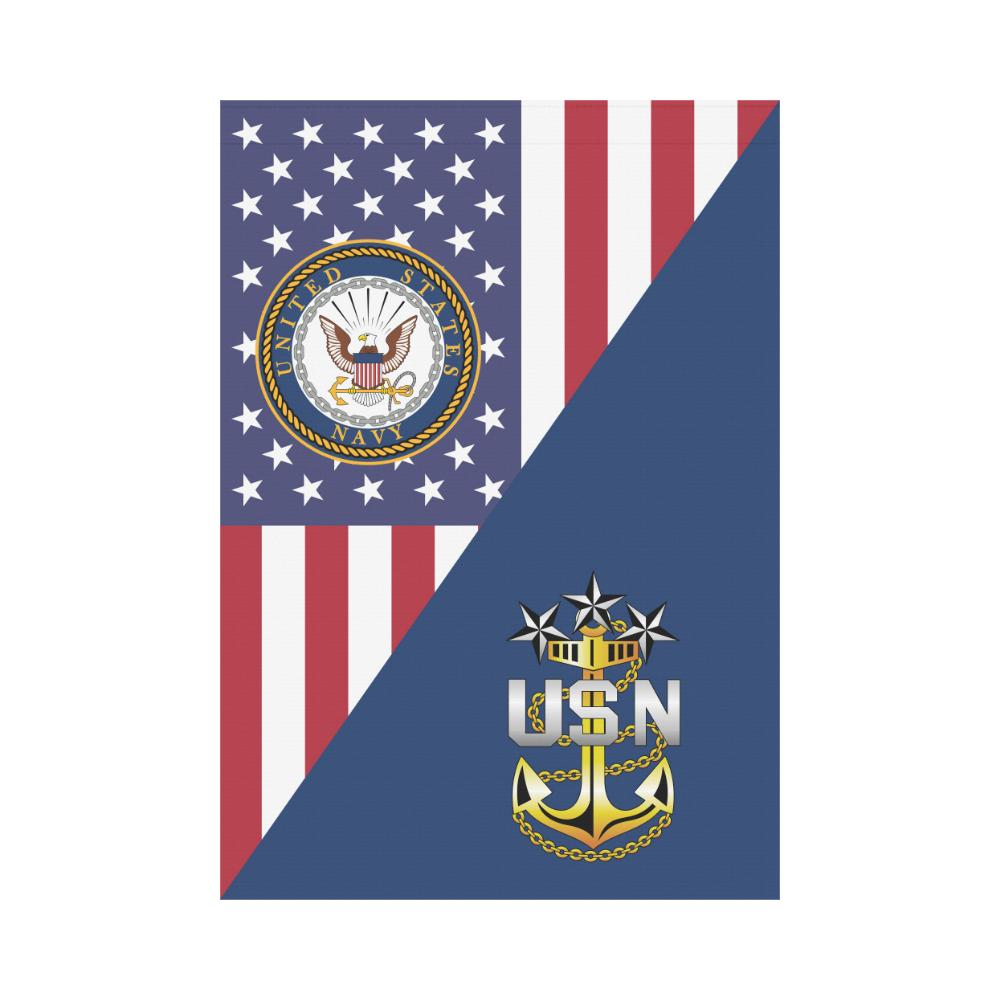 US Navy E-9 Master Chief Petty Officer Of The Navy E9 MCPON Senior Enlisted Advisor Collar Device House Flag 28 inches x 40 inches Twin-Side Printing-HouseFlag-Navy-Collar-Veterans Nation