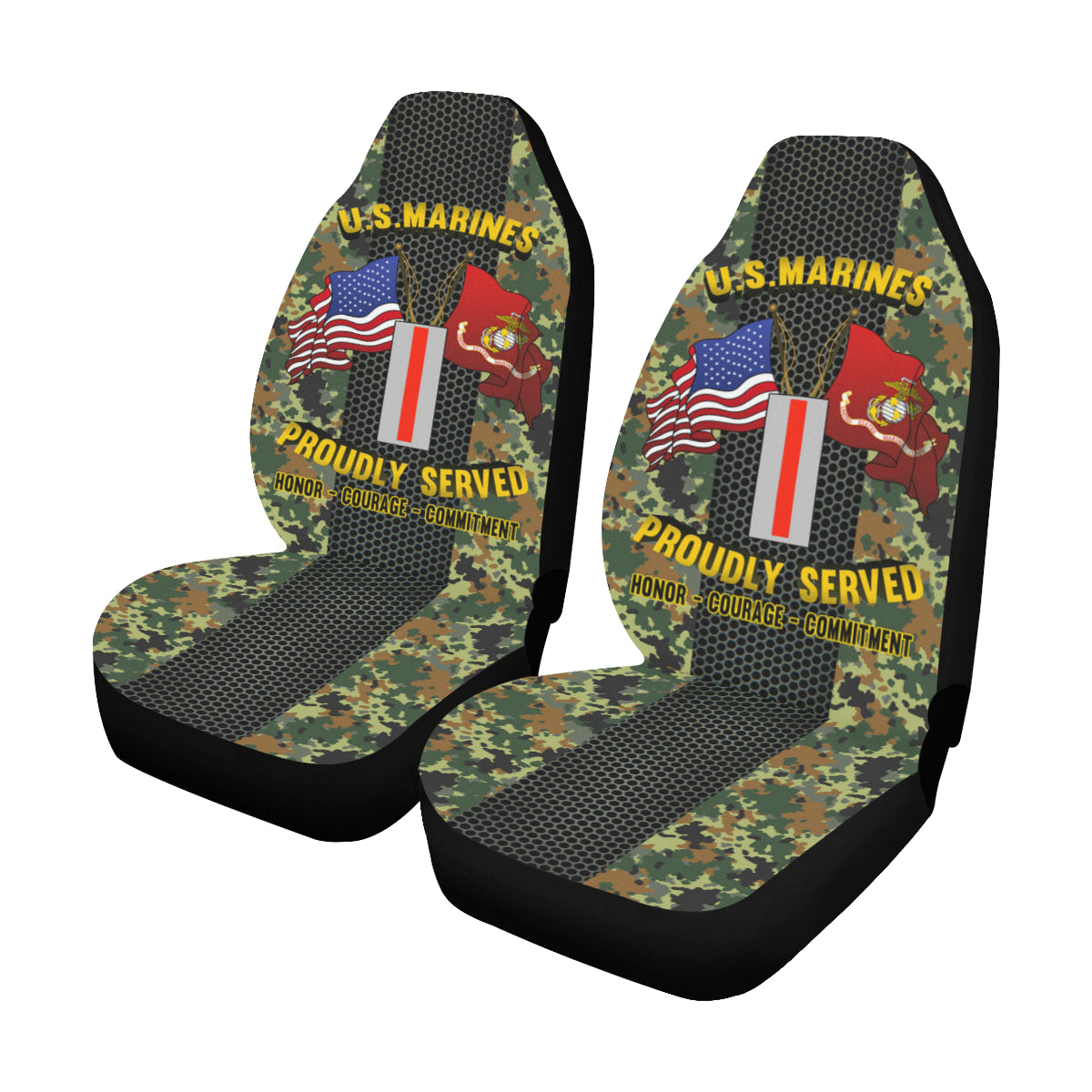 M.Corps W-5 Chief Warrant Officer 5 CW5 M.Corps CW5 Warrant Officer Car Seat Covers (Set of 2)-SeatCovers-USMC-Ranks-Veterans Nation