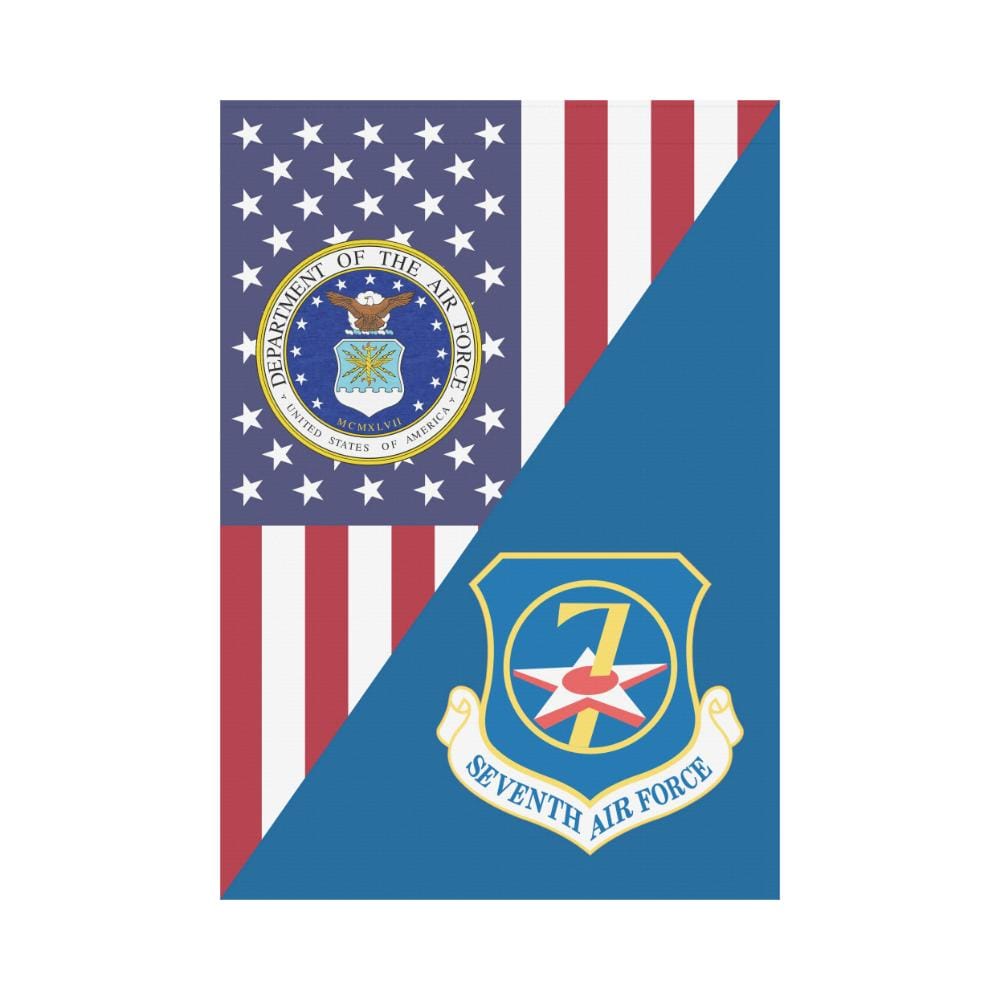 US Air Force Seventh Air Force House Flag 28 inches x 40 inches Twin-Side Printing-HouseFlag-USAF-Shield-Veterans Nation