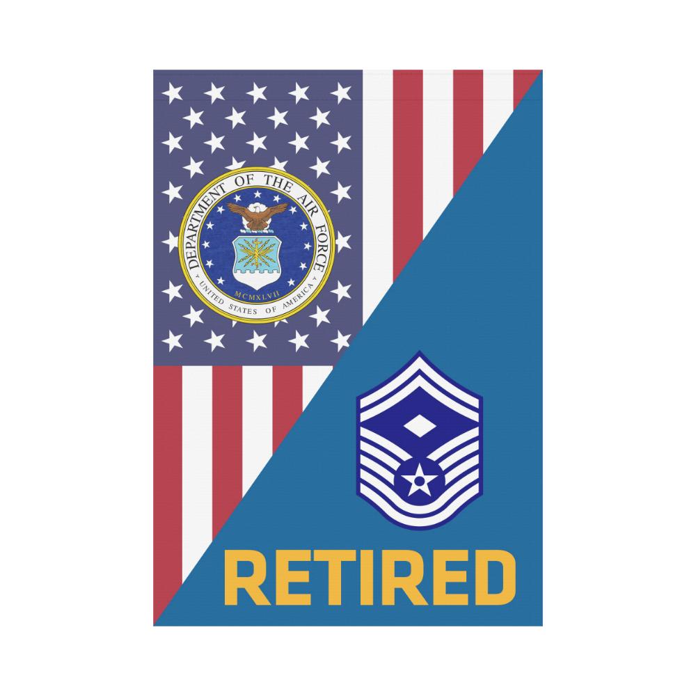 US Air Force E-8 First sergeant Retired House Flag 28 inches x 40 inches Twin-Side Printing-HouseFlag-USAF-Ranks-Veterans Nation