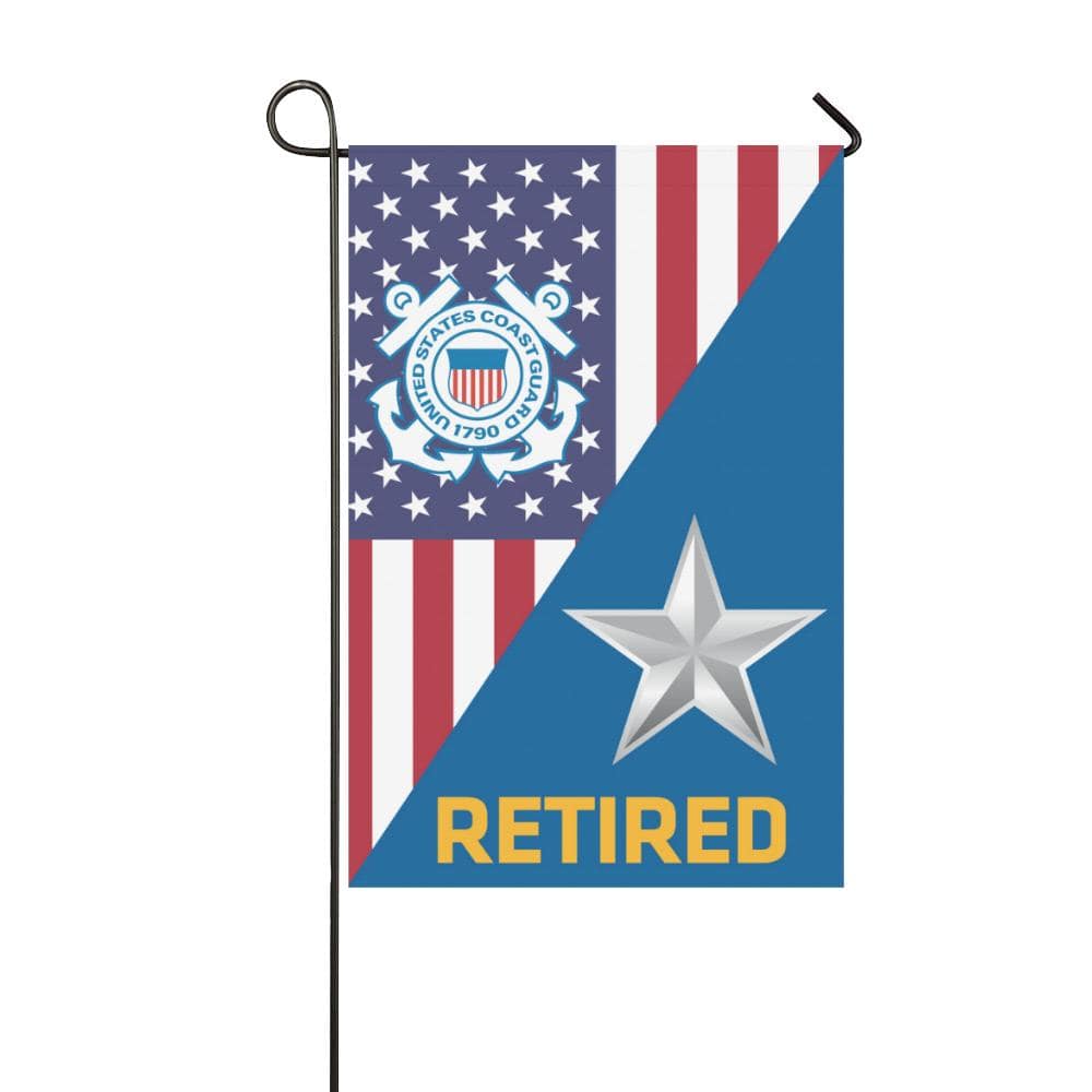 US Coast Guard O-7 Rear Admiral Lower Half O7 DRML Retired Garden Flag/Yard Flag 12 inches x 18 inches-GDFlag-USCG-Officer-Veterans Nation