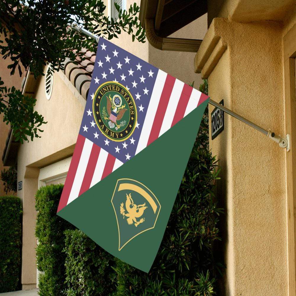 US Army Insignia With America Flag House Flag 28 Inch x 40 Inch Twin-Side Printing-HouseFlag-Army-Veterans Nation