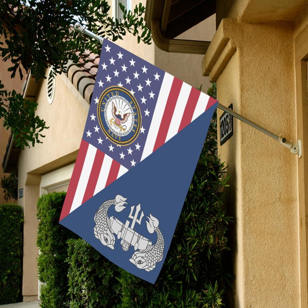 US Navy Deep Submergence Enlisted Badge House Flag 28 inches x 40 inches Twin-Side Printing-HouseFlag-Navy-Badge-Veterans Nation