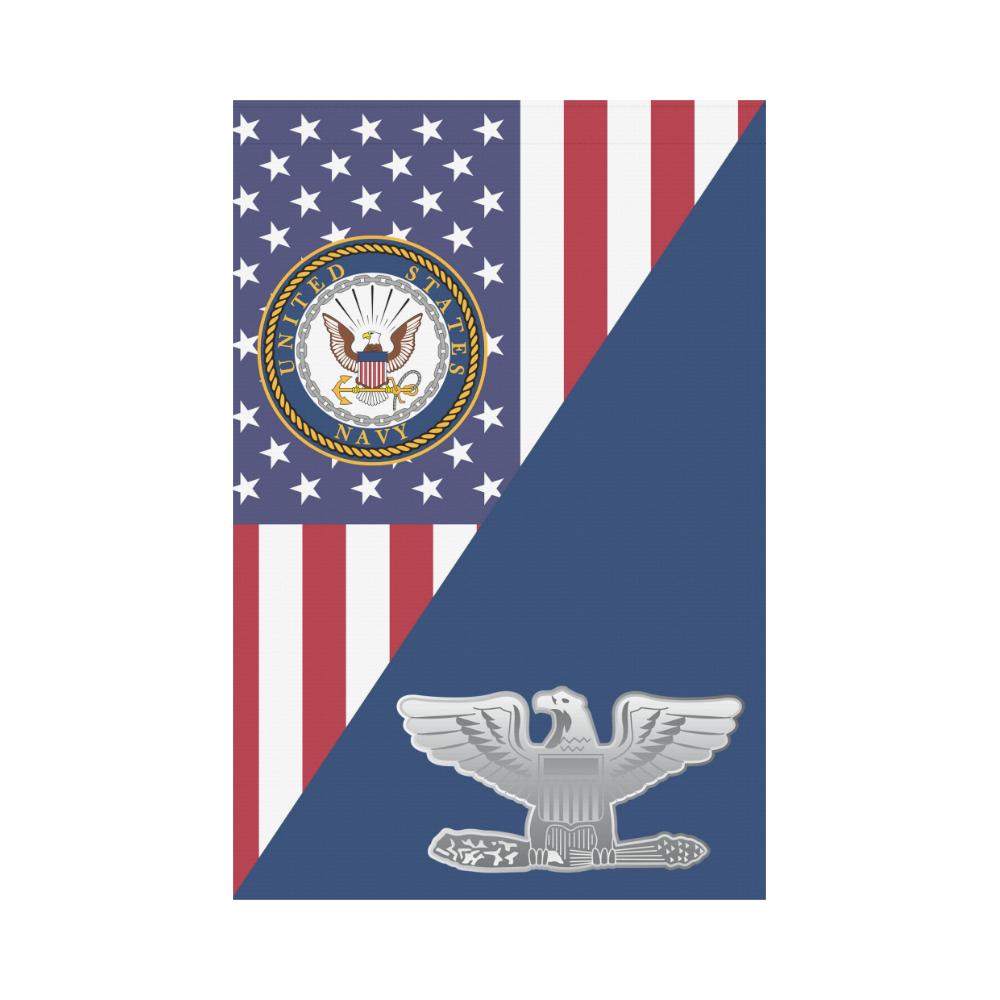 US Navy O-6 Captain O6 CAPT Senior Officer Garden Flag/Yard Flag 12 inches x 18 inches Twin-Side Printing-GDFlag-Navy-Officer-Veterans Nation