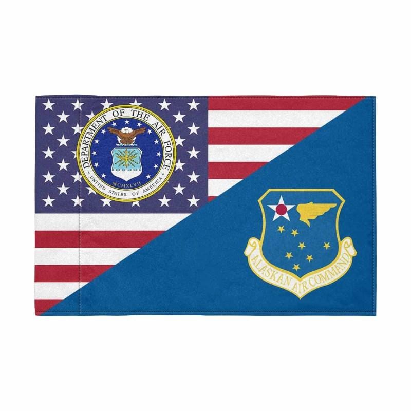 US Air Force Alaskan Air Command Motorcycle Flag 9" x 6" Twin-Side Printing D01-MotorcycleFlag-USAF-Veterans Nation