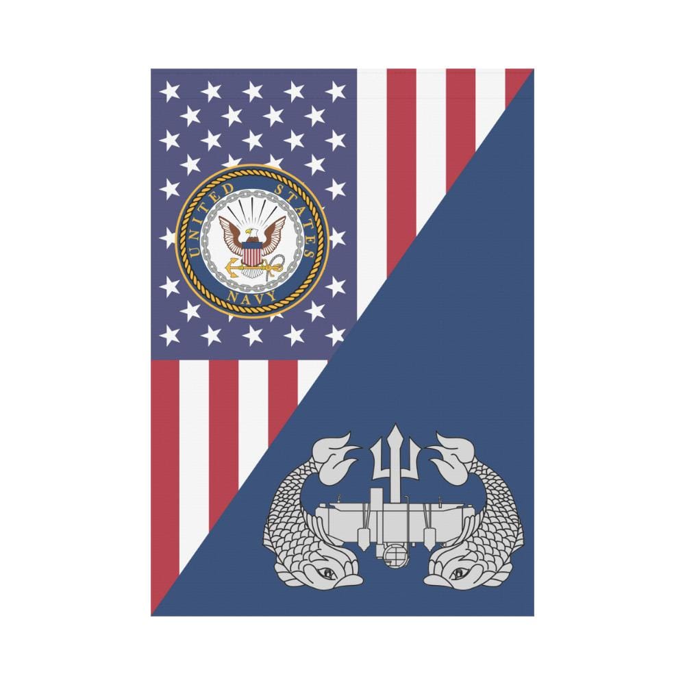 US Navy Deep Submergence Enlisted Badge House Flag 28 inches x 40 inches Twin-Side Printing-HouseFlag-Navy-Badge-Veterans Nation