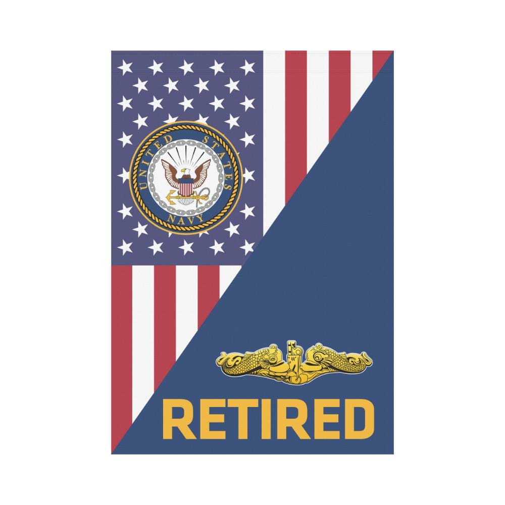 US Navy Submarine Officer Retired House Flag 28 inches x 40 inches Twin-Side Printing-HouseFlag-Navy-Badge-Veterans Nation