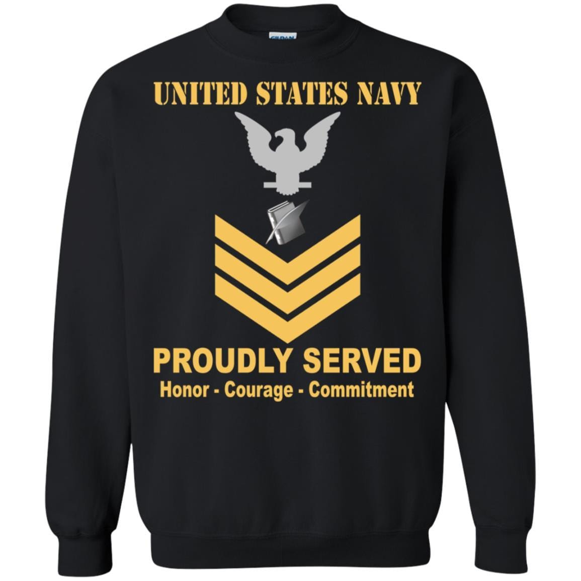 Navy Personnel Specialist Navy PS E-6 Rating Badges Proudly Served T-Shirt For Men On Front-TShirt-Navy-Veterans Nation