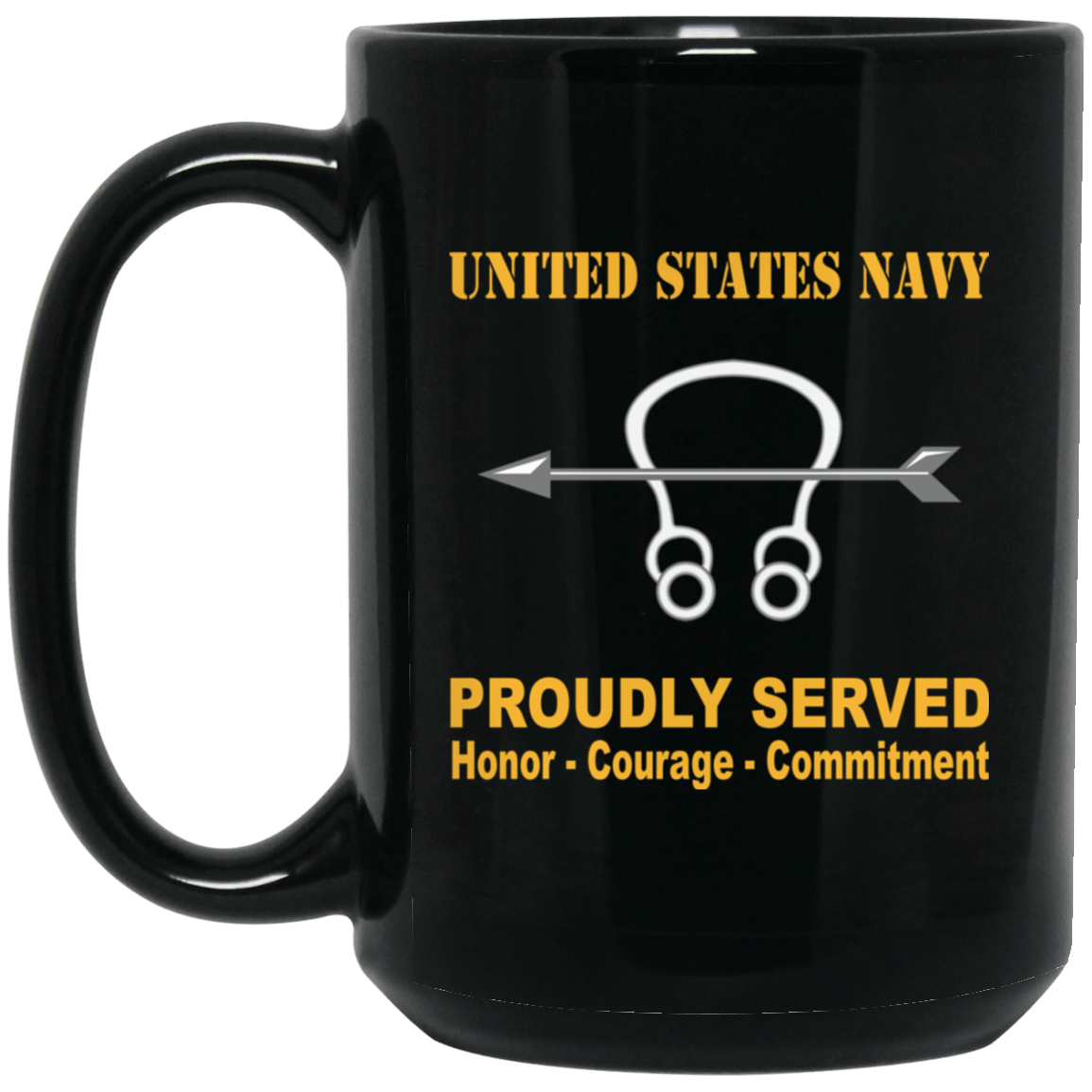 Navy Sonar Technician Navy ST Proudly Served Black Mug 11 oz - 15 oz-Mug-Navy-Rate-Veterans Nation