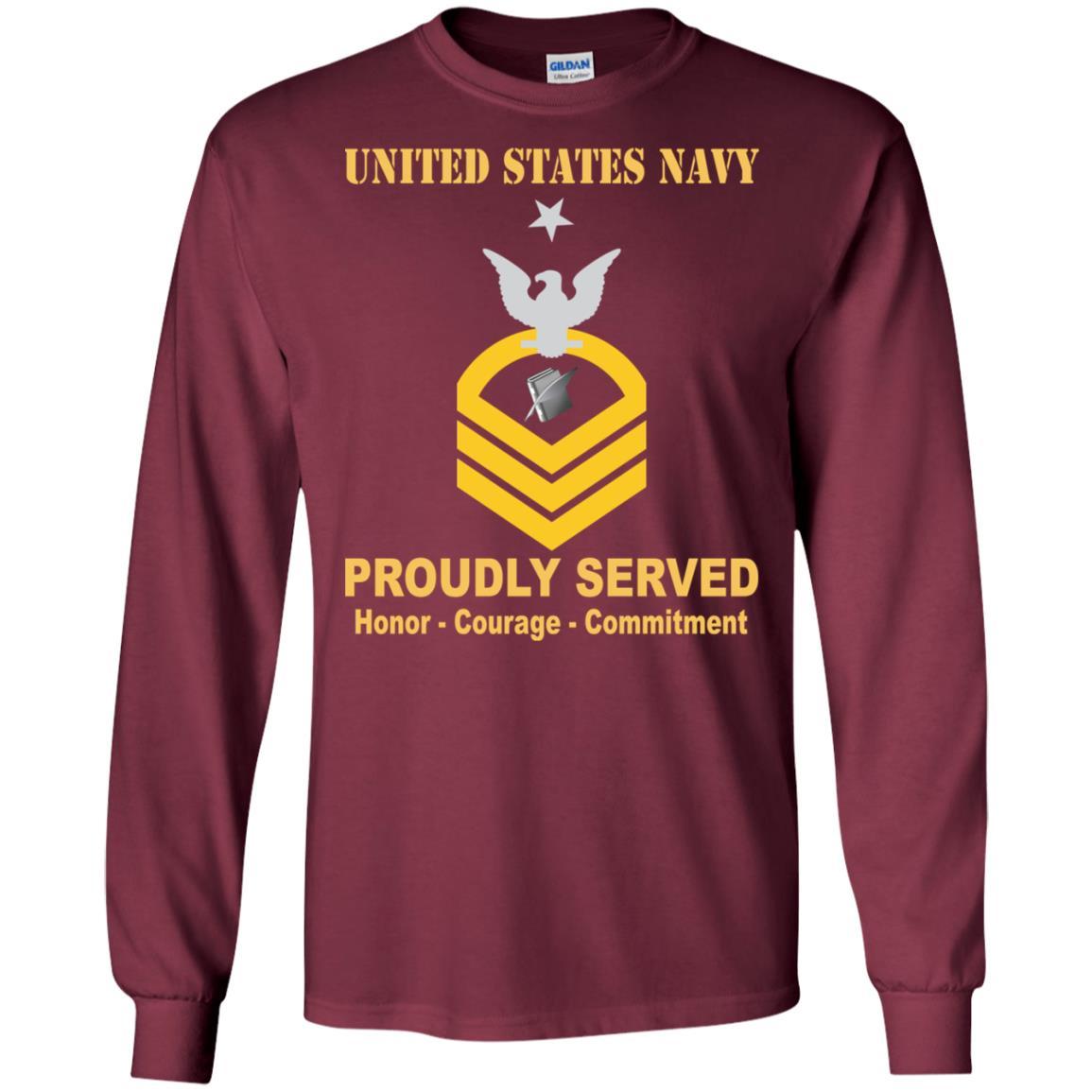 Navy Personnel Specialist Navy PS E-8 Rating Badges Proudly Served T-Shirt For Men On Front-TShirt-Navy-Veterans Nation