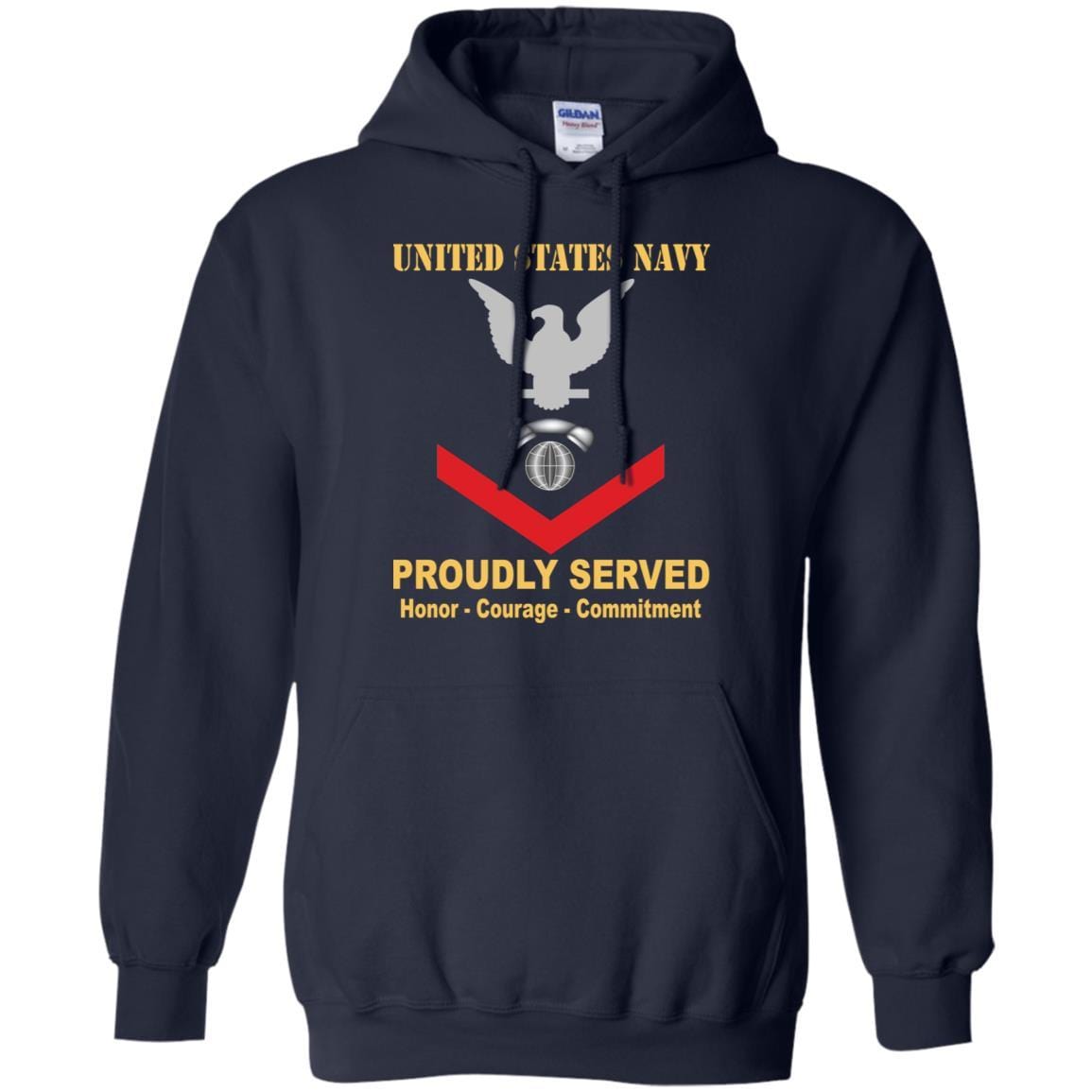 Navy Interior Communications Electrician Navy IC E-4 Rating Badges Proudly Served T-Shirt For Men On Front-TShirt-Navy-Veterans Nation