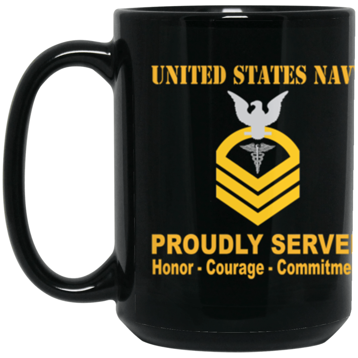 US Navy HM E-7 15 oz. Black Mug-Mug-Navy-Rating-Veterans Nation