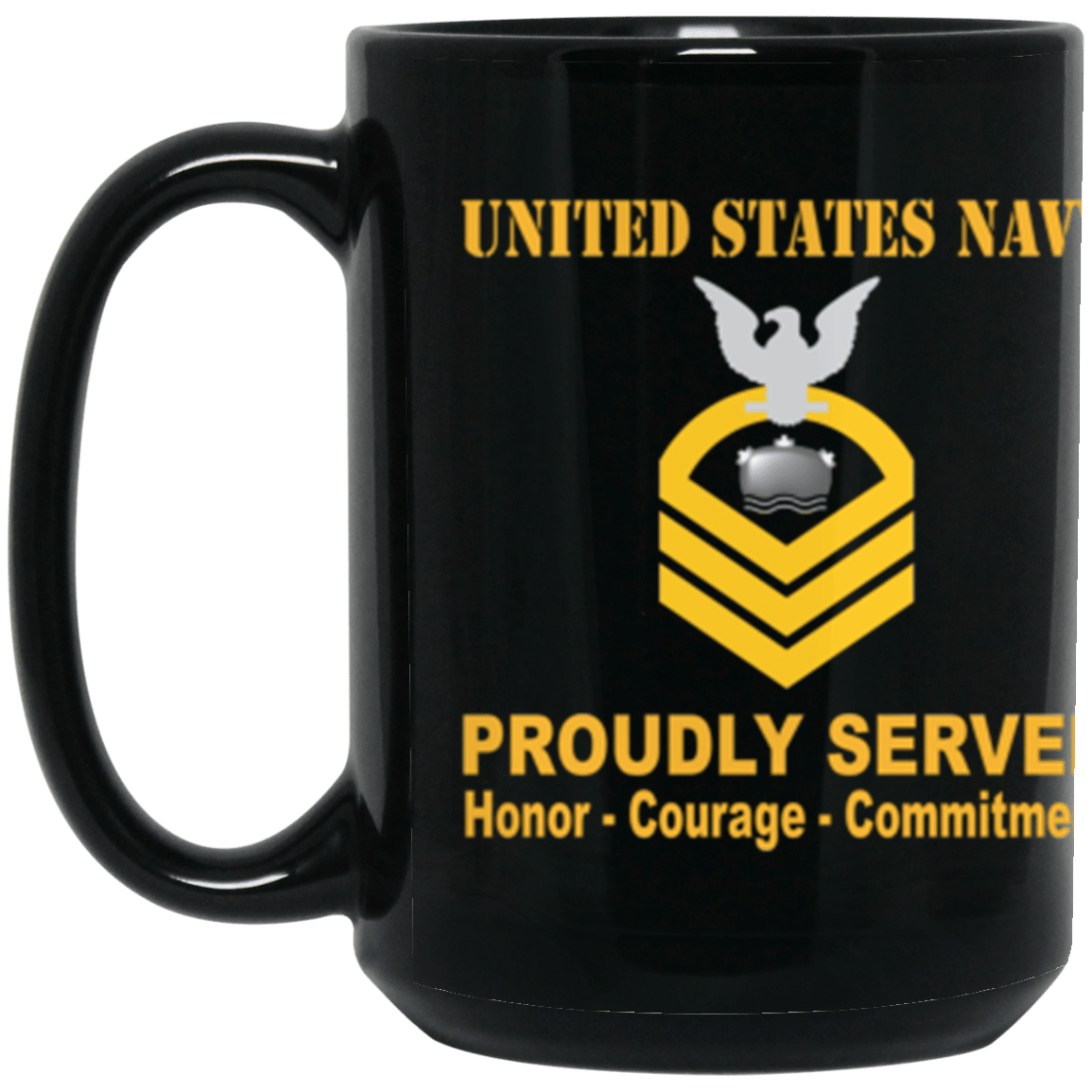 US Navy MN E-7 15 oz. Black Mug-Mug-Navy-Rating-Veterans Nation