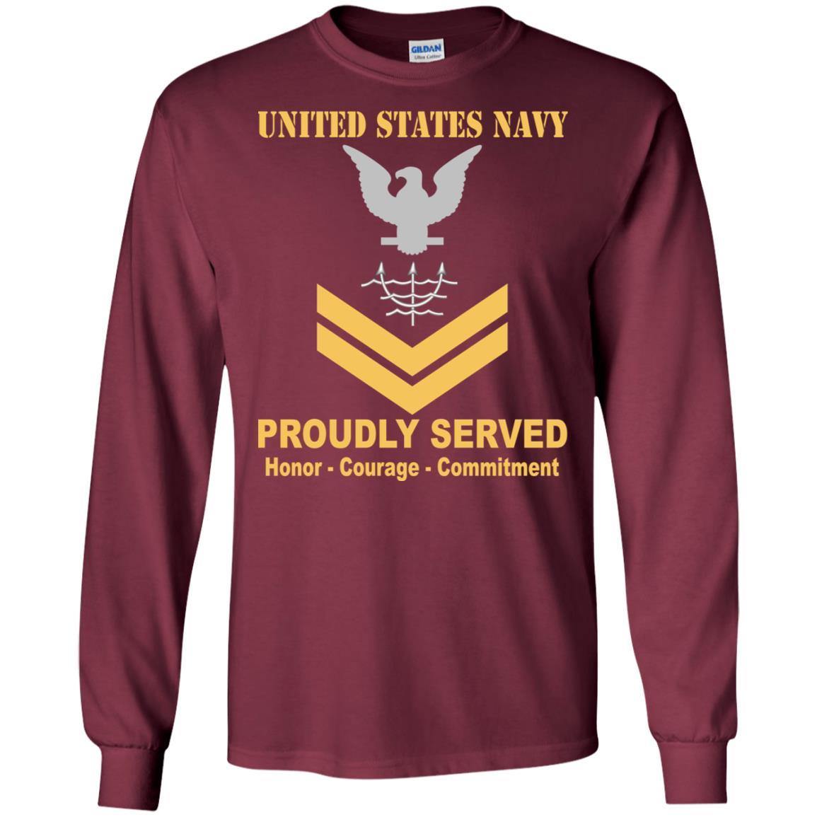 Navy Ocean Systems Technician Navy OT E-5 Rating Badges Proudly Served T-Shirt For Men On Front-TShirt-Navy-Veterans Nation