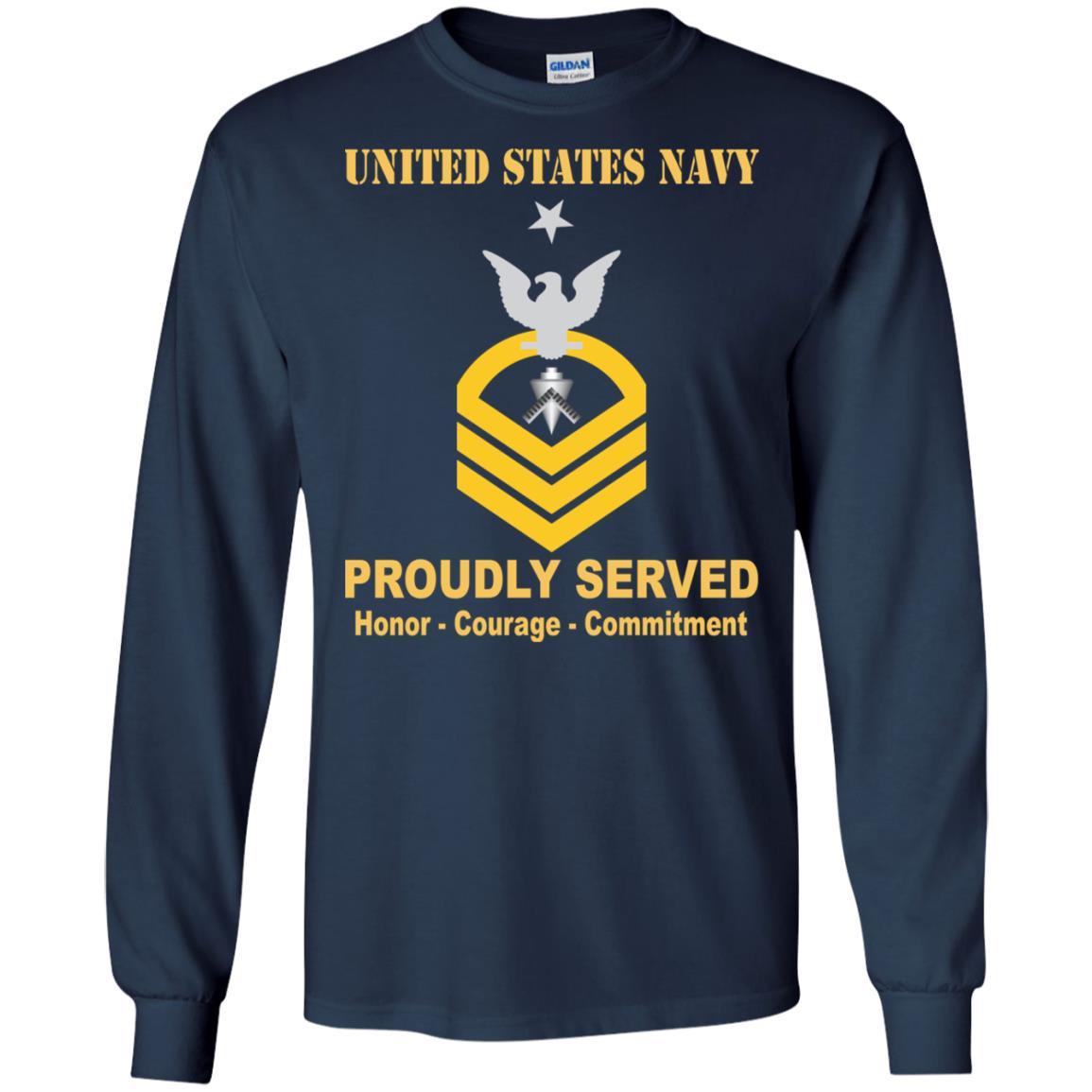 U.S Navy Builder Navy BU E-8 Rating Badges Proudly Served T-Shirt For Men On Front-TShirt-Navy-Veterans Nation