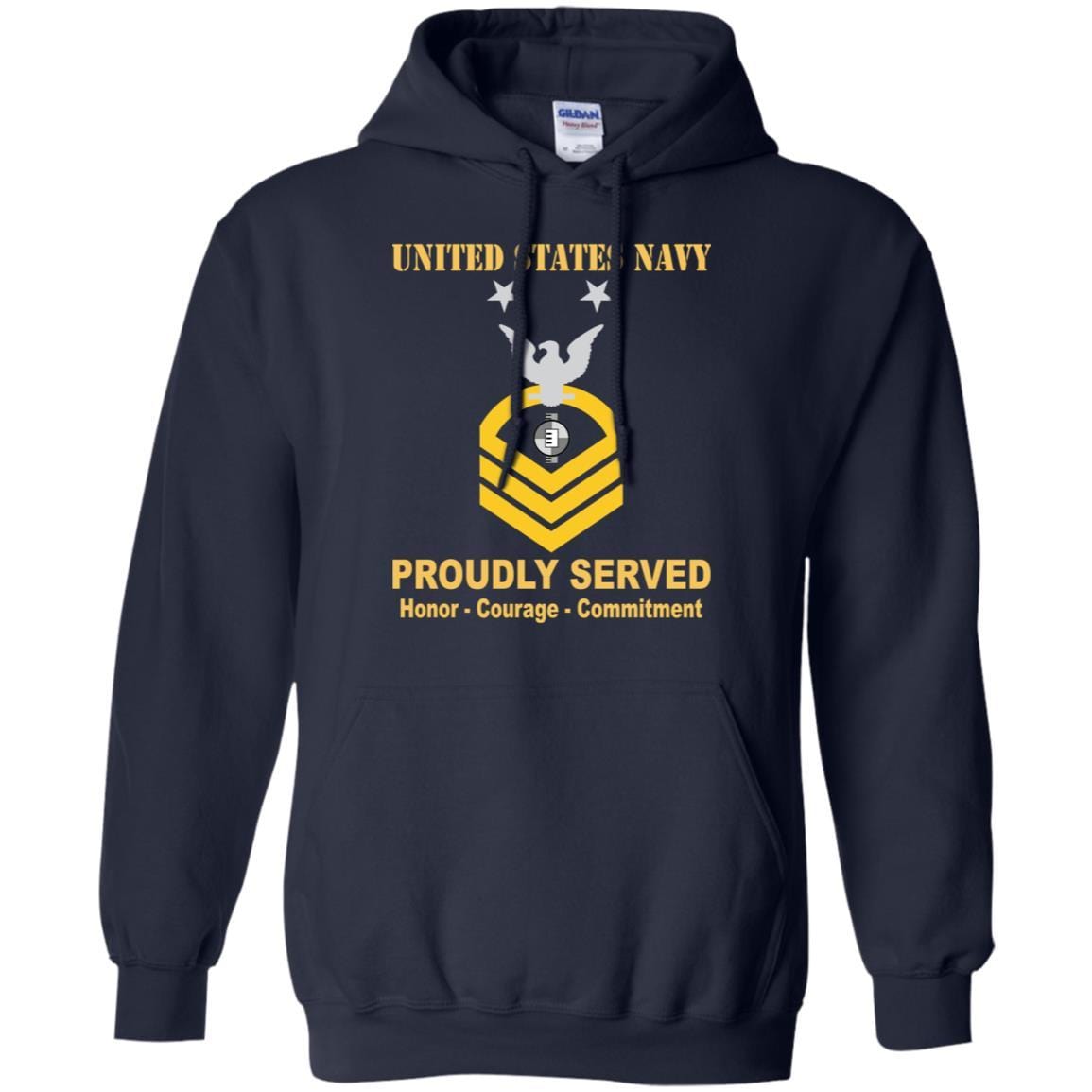 Navy Engineering Aide Navy EA E-9 Rating Badges Proudly Served T-Shirt For Men On Front-TShirt-Navy-Veterans Nation