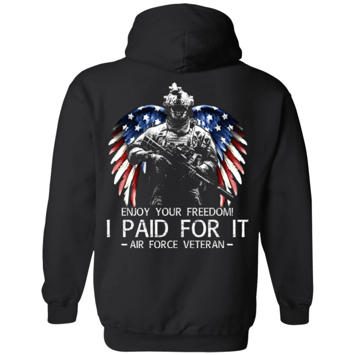 Air Force Veteran - Enjoy your freedom I paid for it Men Back T Shirts-TShirt-USAF-Veterans Nation