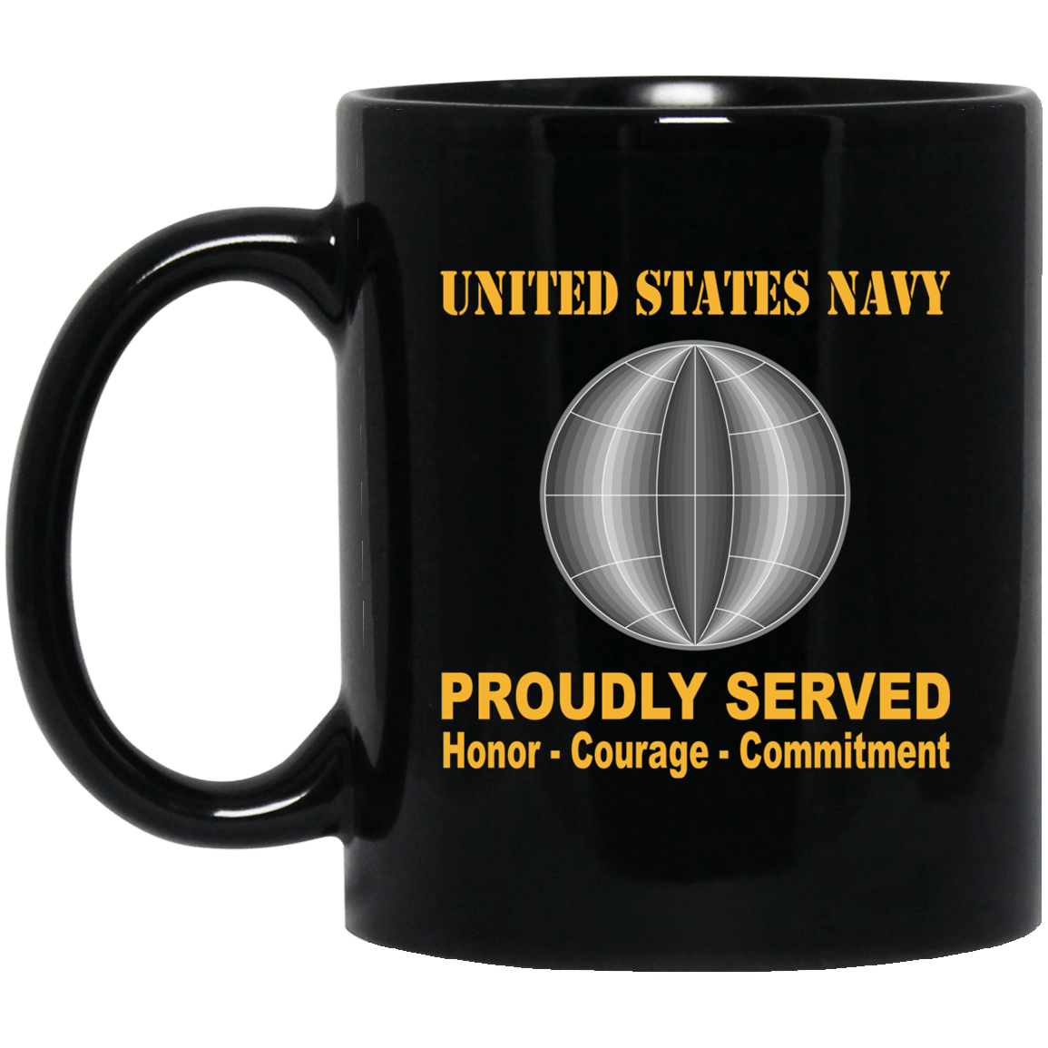 U.S Navy Electrician's mate Navy EM Proudly Served Black Mug 11 oz - 15 oz-Mug-Navy-Rate-Veterans Nation