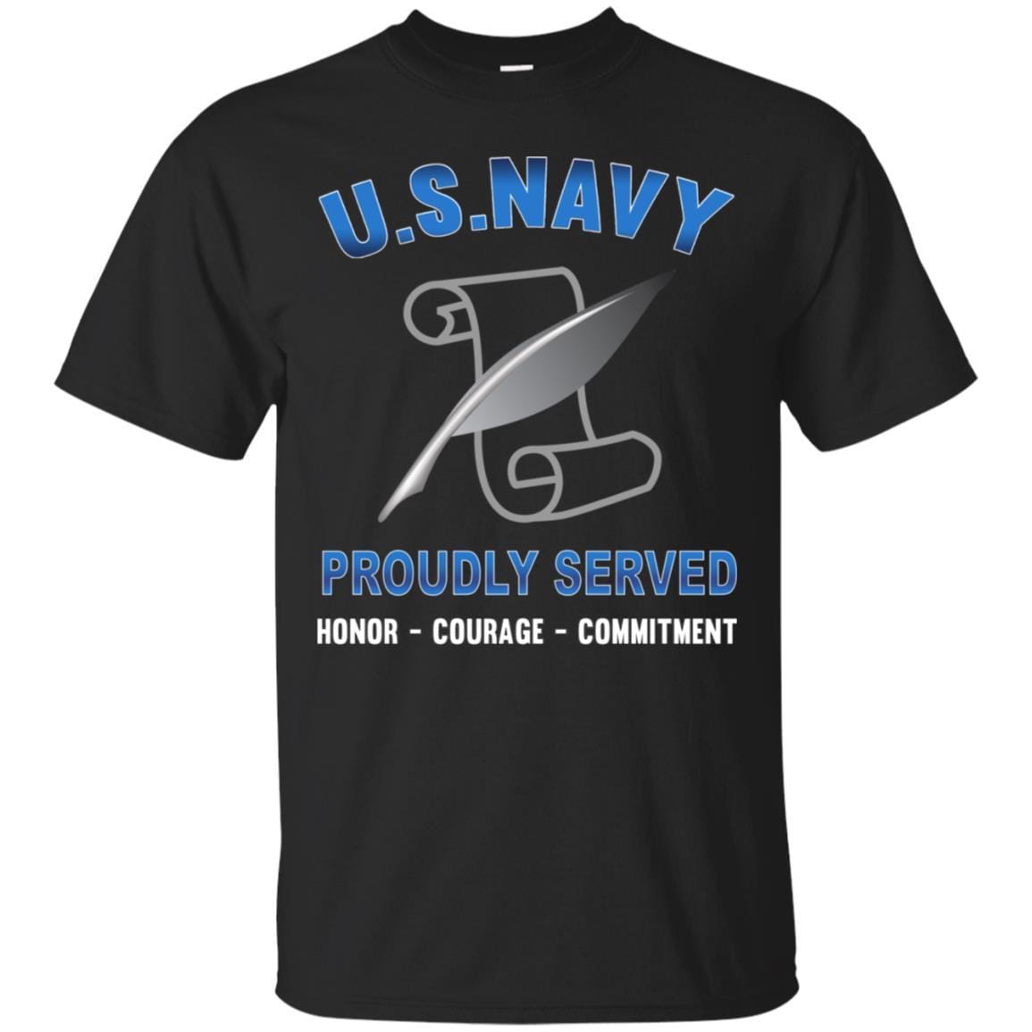 Navy Journalist Navy JO - Proudly Served T-Shirt For Men On Front-TShirt-Navy-Veterans Nation