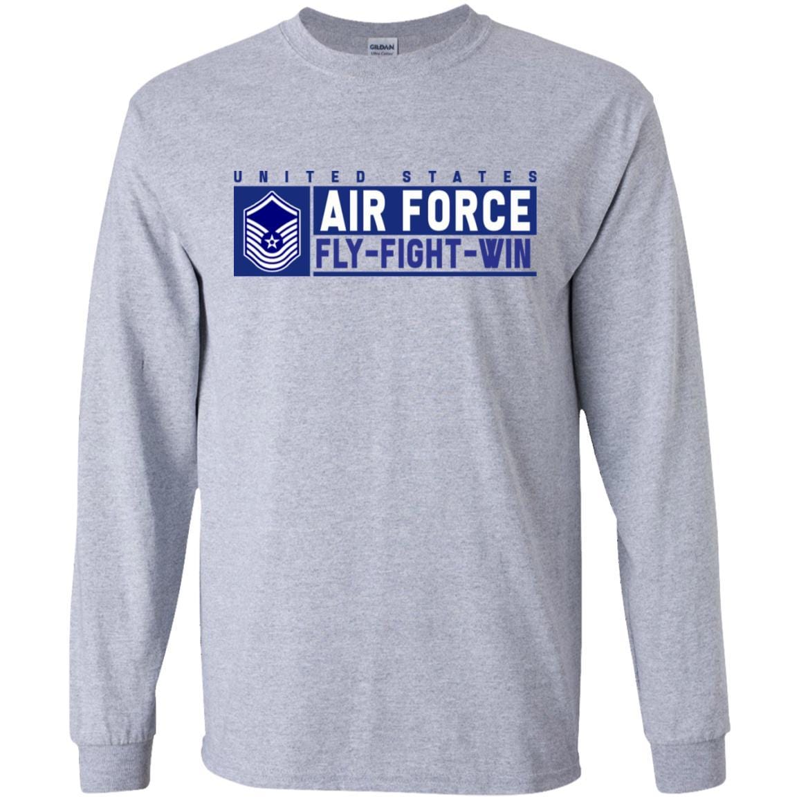 US Air Force E-8 Senior Master Sergeant Old Style Fly - Fight - Win Long Sleeve - Pullover Hoodie-TShirt-USAF-Veterans Nation