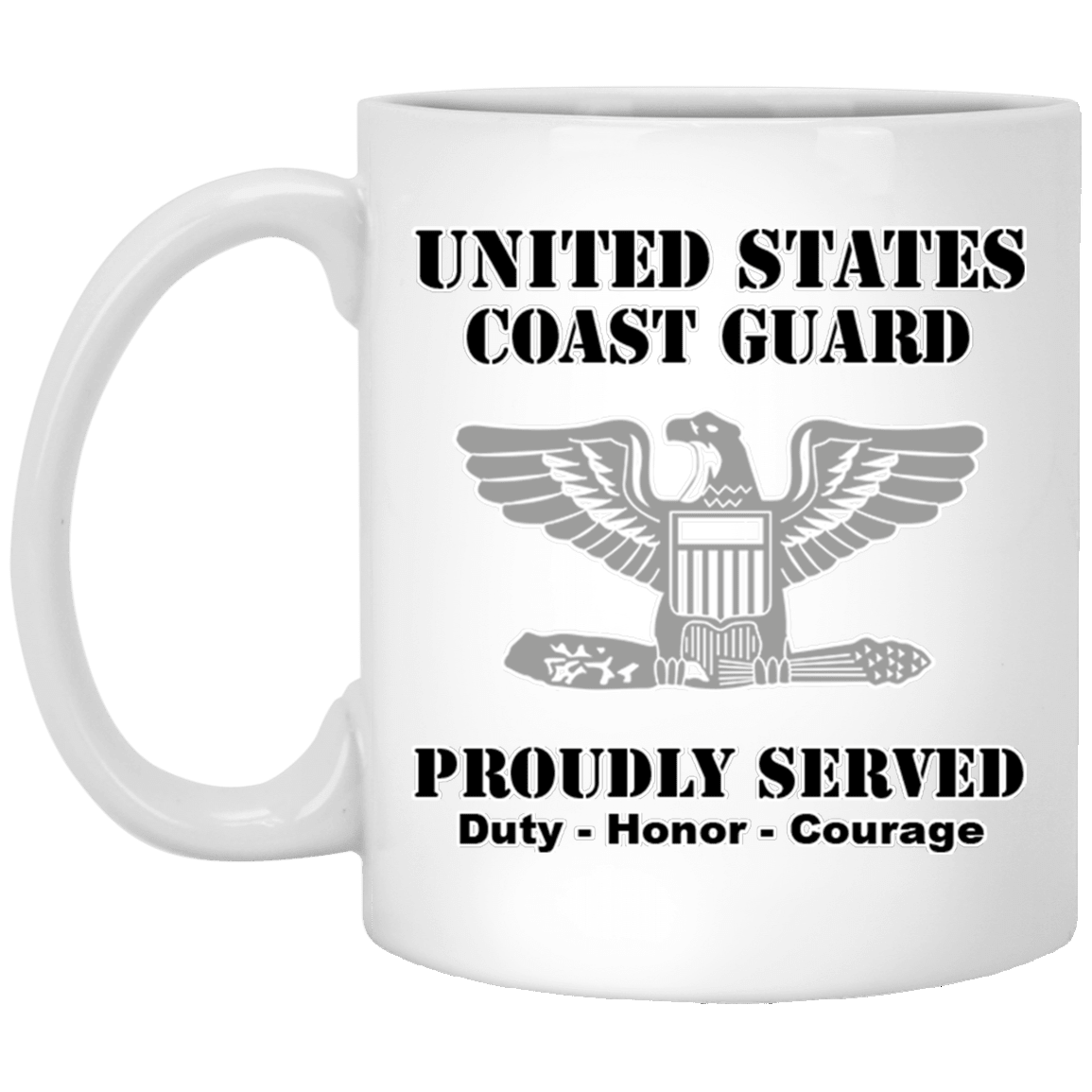 US Coast Guard O-6 Captain O6 CAPT Senior Officer Ranks White Coffee Mug - Stainless Travel Mug-Mug-USCG-Officer-Veterans Nation