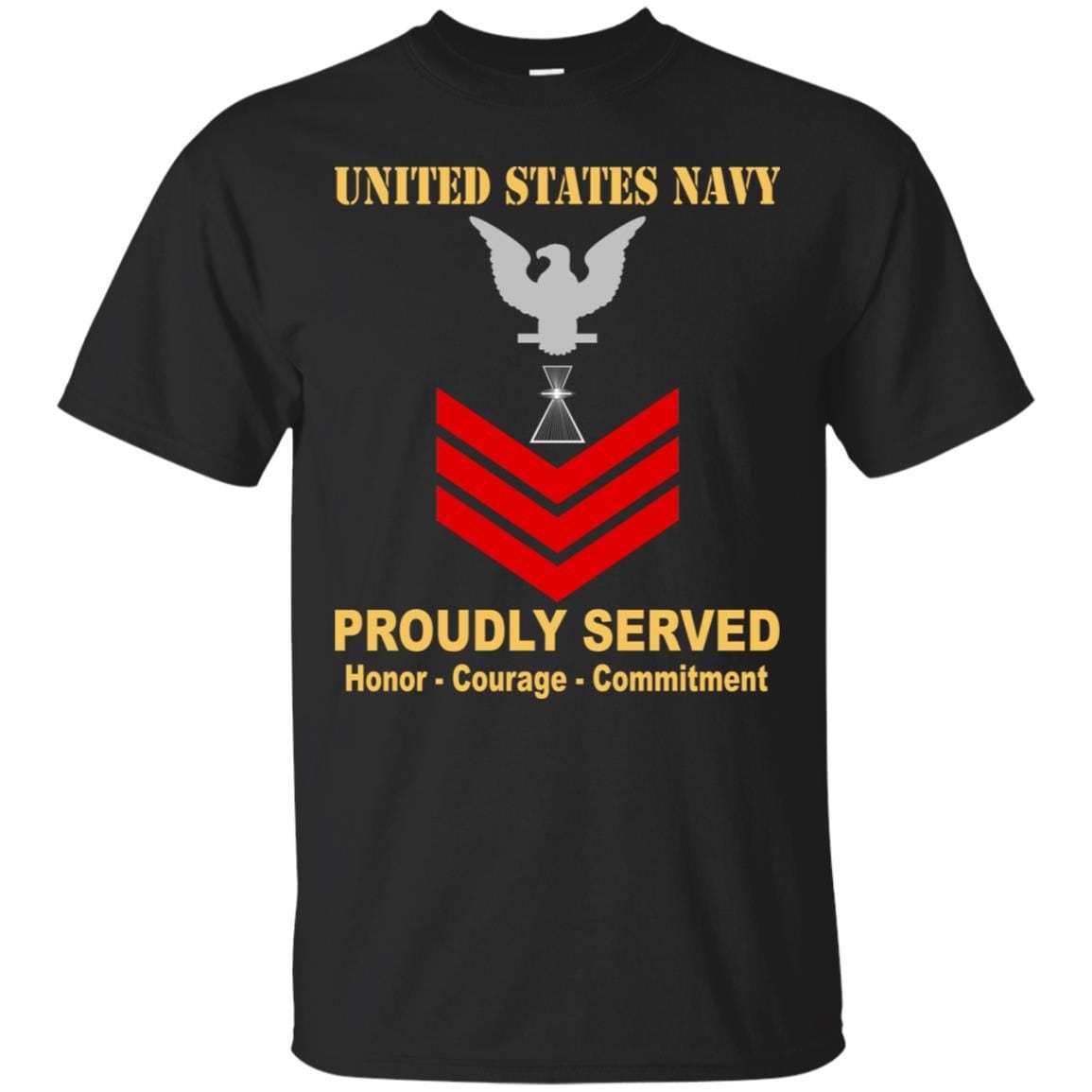 U.S Navy Aviation Photographer's Mate PH E-6 Rating Badges Proudly Served T-Shirt For Men On Front-TShirt-Navy-Veterans Nation