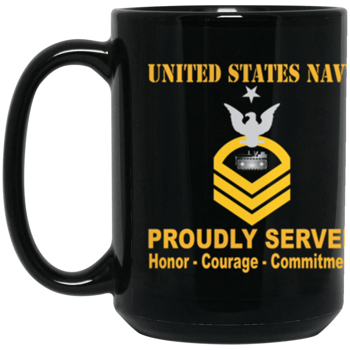 US Navy EO E-8 15 oz. Black Mug-Mug-Navy-Rating-Veterans Nation