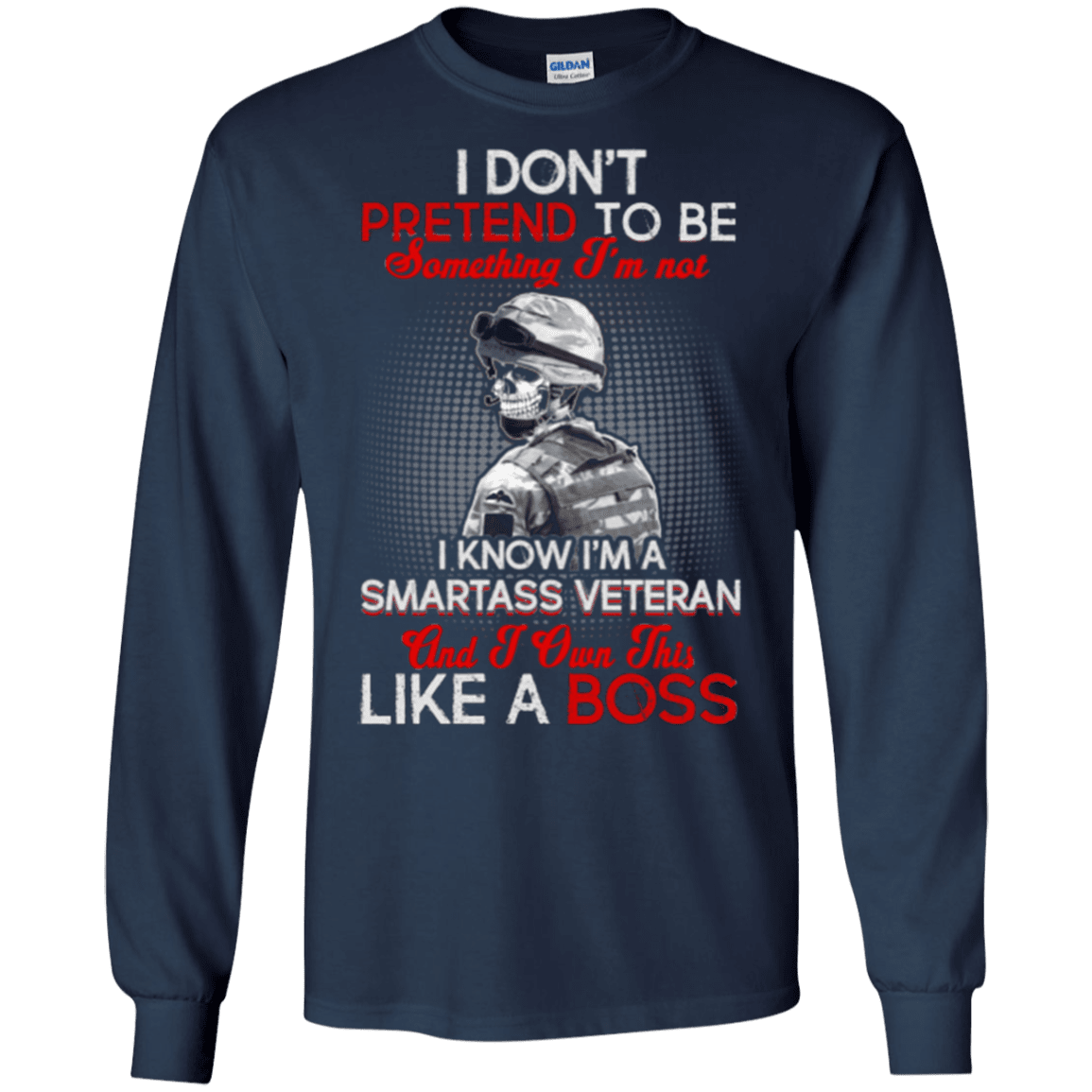 Military T-Shirt "Smartass Veteran Like a Boss"-TShirt-General-Veterans Nation