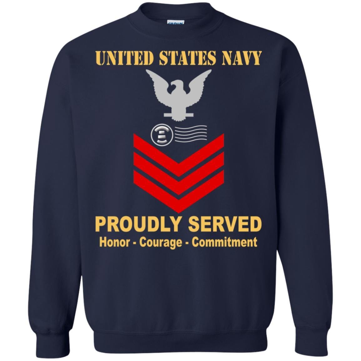 Navy Postal Clerk Navy PC E-6 Rating Badges Proudly Served T-Shirt For Men On Front-TShirt-Navy-Veterans Nation