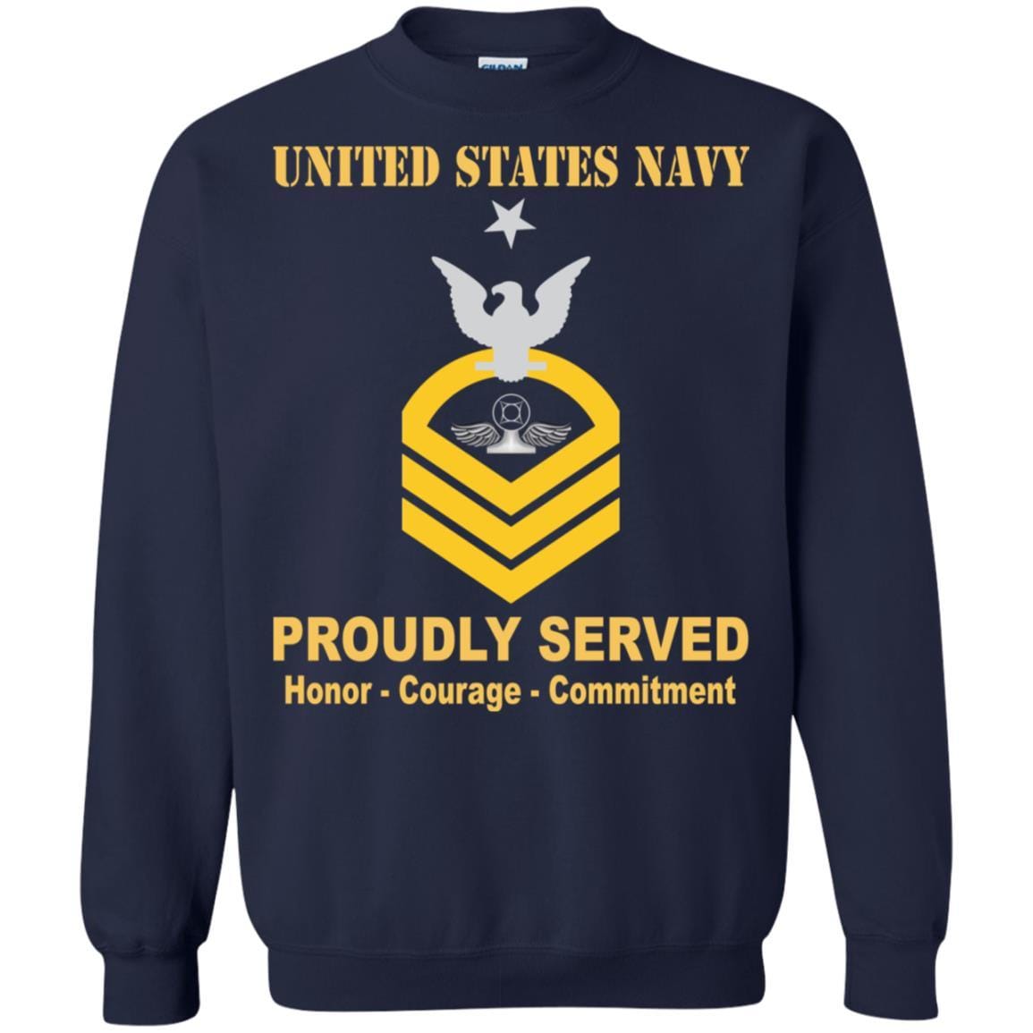 Navy Air Traffic Controller Navy AC E-8 Rating Badges Proudly Served T-Shirt For Men On Front-TShirt-Navy-Veterans Nation