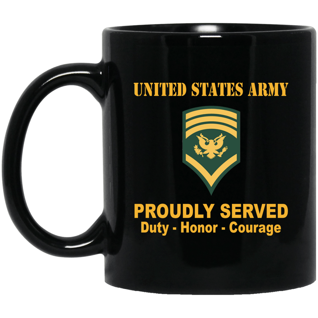 US Army E-8 SPC E8 Specialist Ranks Proudly Served Black Mug Black Mug-Mug-Army-Ranks-Veterans Nation