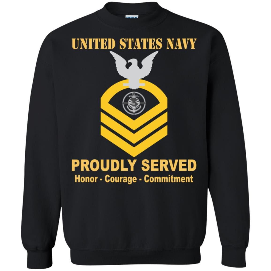 Navy Religious Program Specialist Navy RP E-7 Rating Badges Proudly Served T-Shirt For Men On Front-TShirt-Navy-Veterans Nation