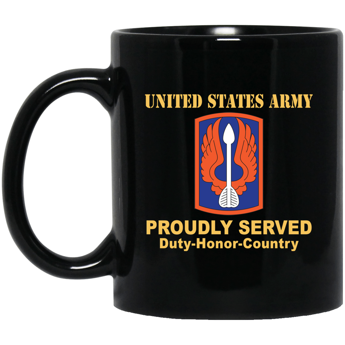 US ARMY 18TH AVIATION BRIGADE- 11 oz - 15 oz Black Mug-Mug-Army-CSIB-Veterans Nation