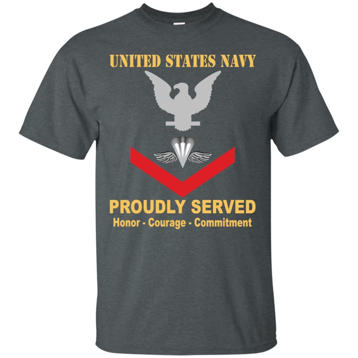 Navy Aircrew Survival Equipmentman Navy PR E-4 Rating Badges Proudly Served T-Shirt For Men On Front-TShirt-Navy-Veterans Nation