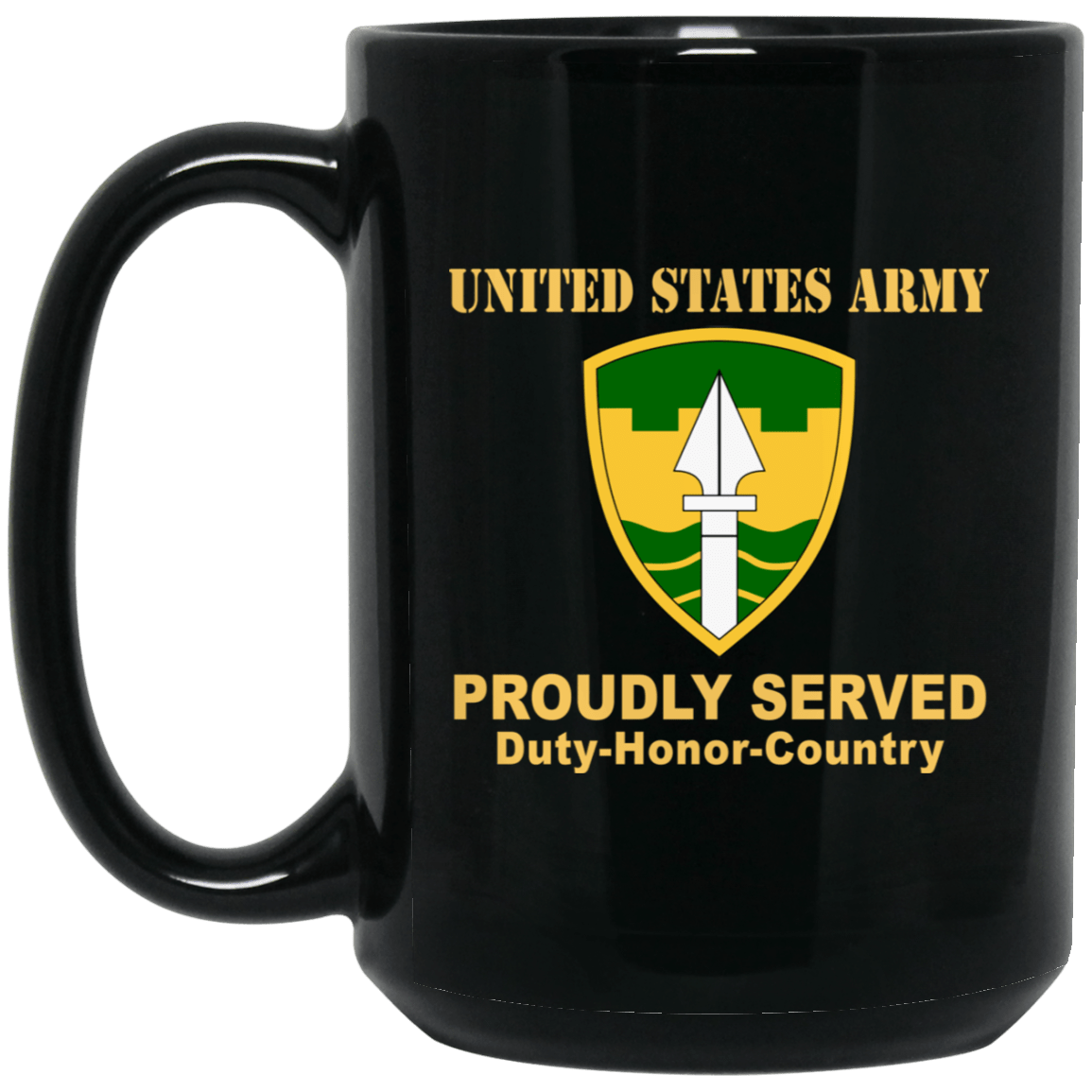 US ARMY 43 MILITARY POLICE BRIGADE- 11 oz - 15 oz Black Mug-Mug-Army-CSIB-Veterans Nation