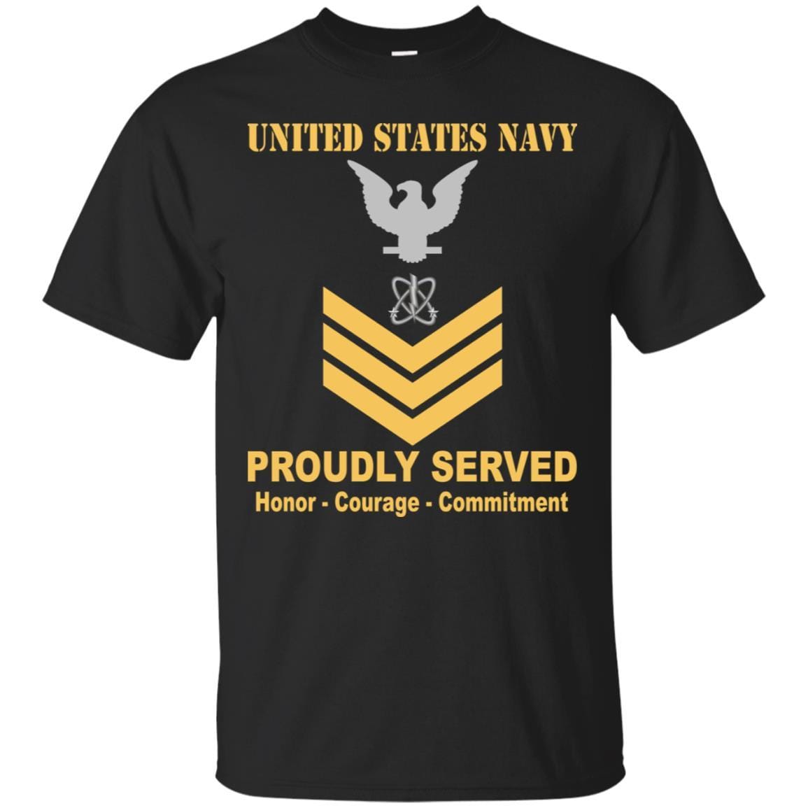 Navy Electronics Warfare Technician Navy EW E-6 Rating Badges Proudly Served T-Shirt For Men On Front-TShirt-Navy-Veterans Nation