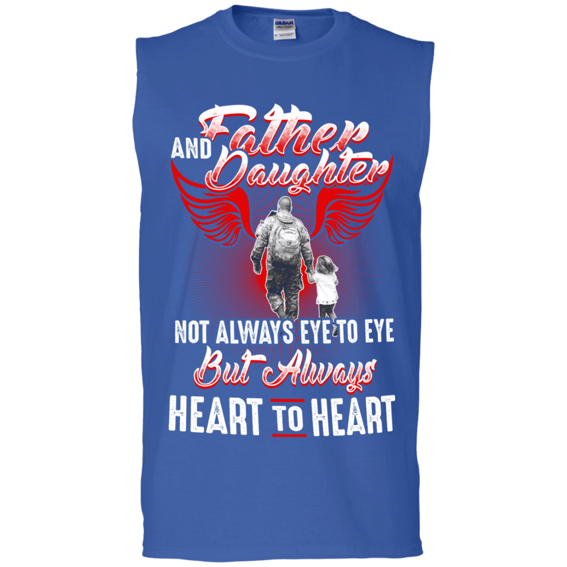 Military T-Shirt "FATHER AND DAUGHTER ALWAYS HEART TO HEART"-TShirt-General-Veterans Nation