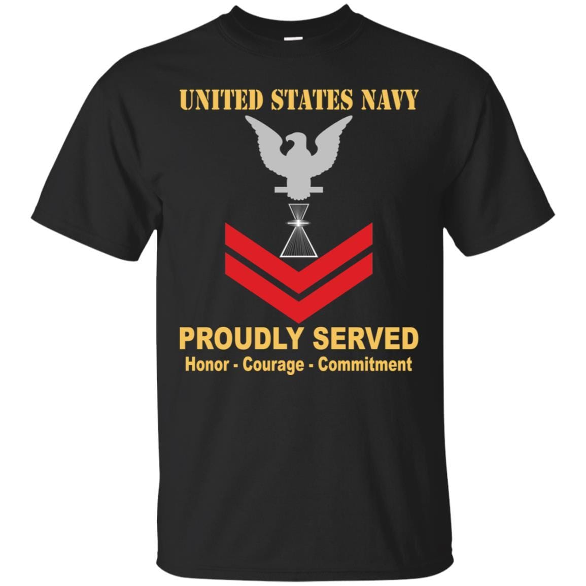 U.S Navy Aviation Photographer's Mate PH E-5 Rating Badges Proudly Served T-Shirt For Men On Front-TShirt-Navy-Veterans Nation