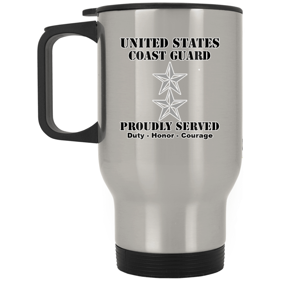 US Coast Guard O-8 Rear Admiral O8 RADM Flag Officer Ranks White Coffee Mug - Stainless Travel Mug-Mug-USCG-Officer-Veterans Nation