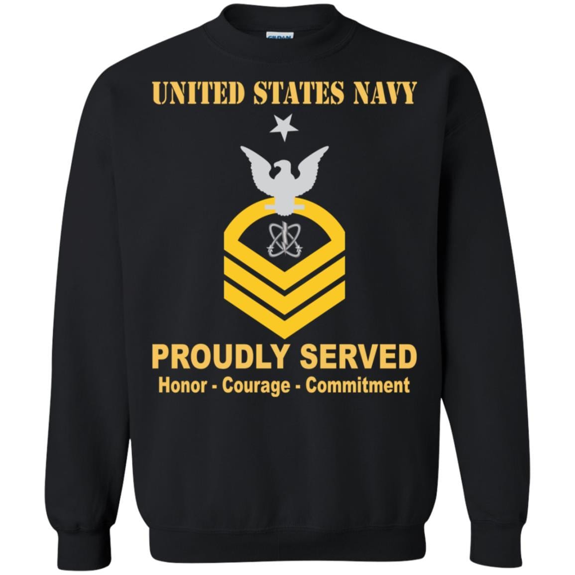 Navy Electronics Warfare Technician Navy EW E-8 Rating Badges Proudly Served T-Shirt For Men On Front-TShirt-Navy-Veterans Nation