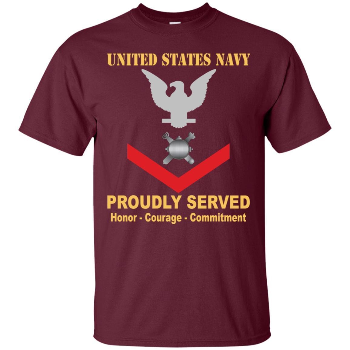 Navy Explosive Ordnance Disposal Navy EOD E-4 Rating Badges Proudly Served T-Shirt For Men On Front-TShirt-Navy-Veterans Nation