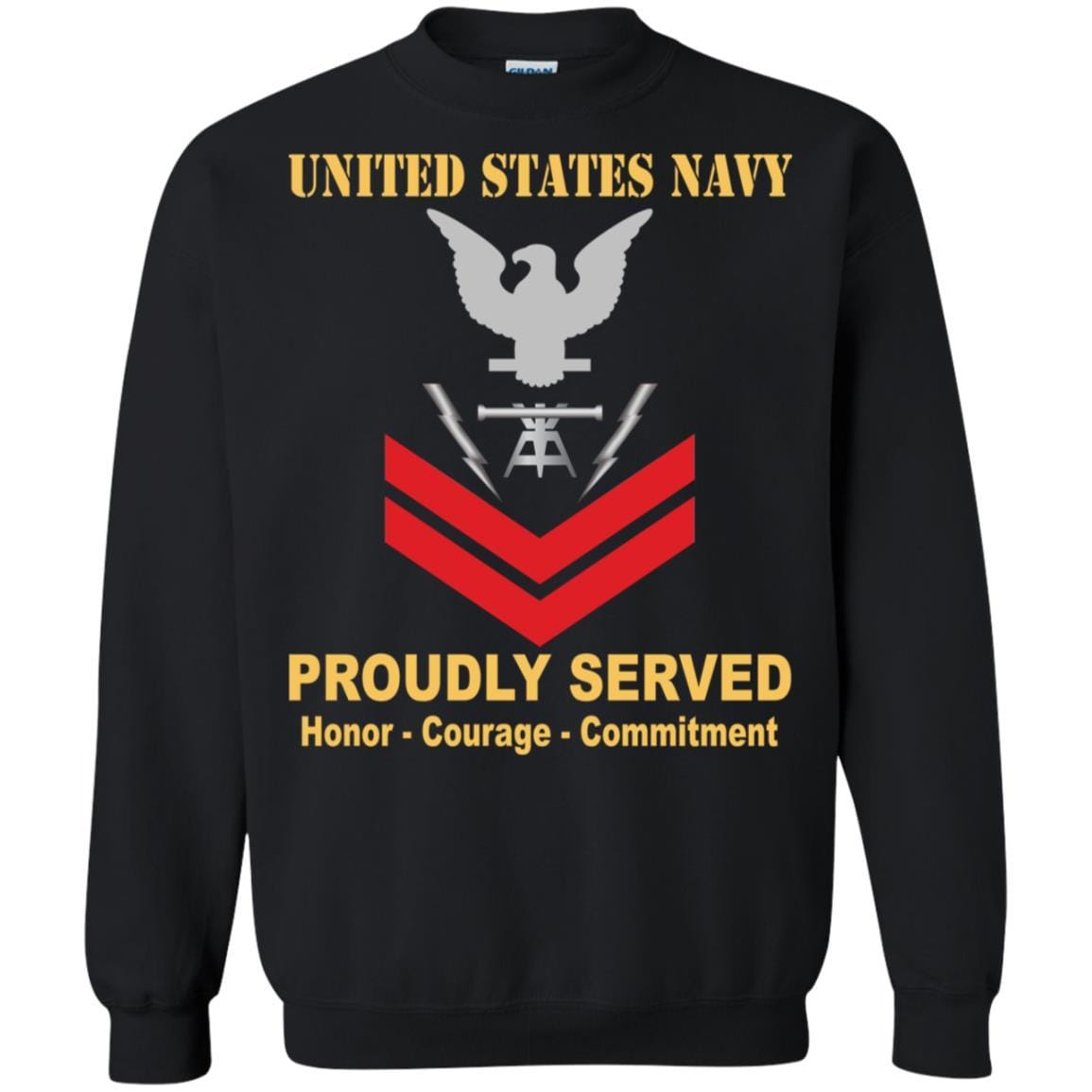 Navy Fire Controlman Navy FC E-5 Rating Badges Proudly Served T-Shirt For Men On Front-TShirt-Navy-Veterans Nation