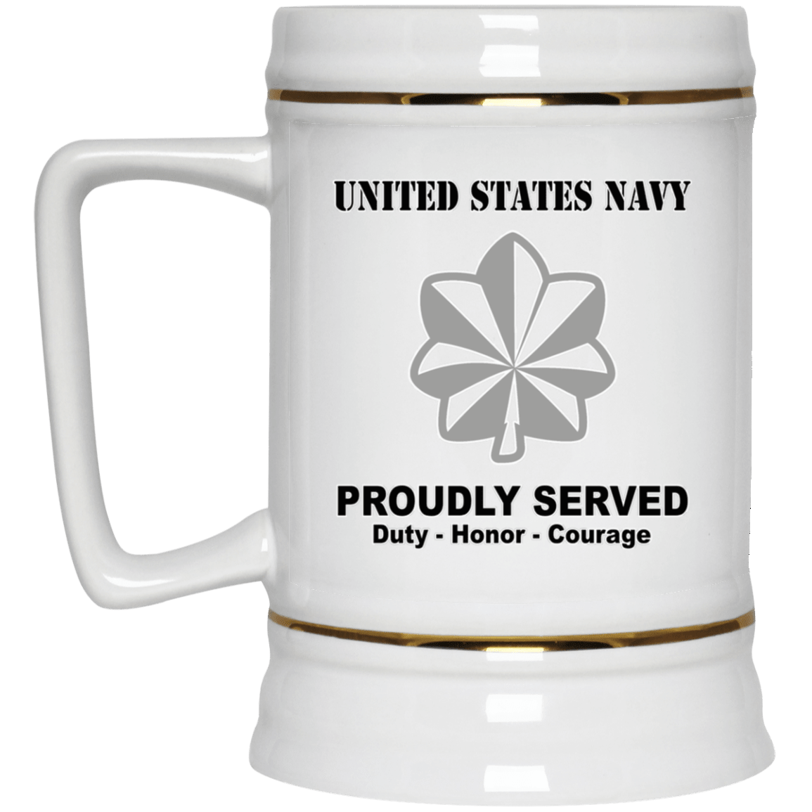 US Navy O-5 Commander O5 CDR Senior Officer Ranks T shirt White Coffee Mug - Stainless Travel Mug-Mug-Navy-Officer-Veterans Nation