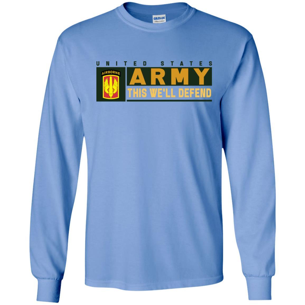 US Army 18TH FIELD ARTILLERY WITH AIRBORNE TAB- This We'll Defend T-Shirt On Front For Men-TShirt-Army-Veterans Nation