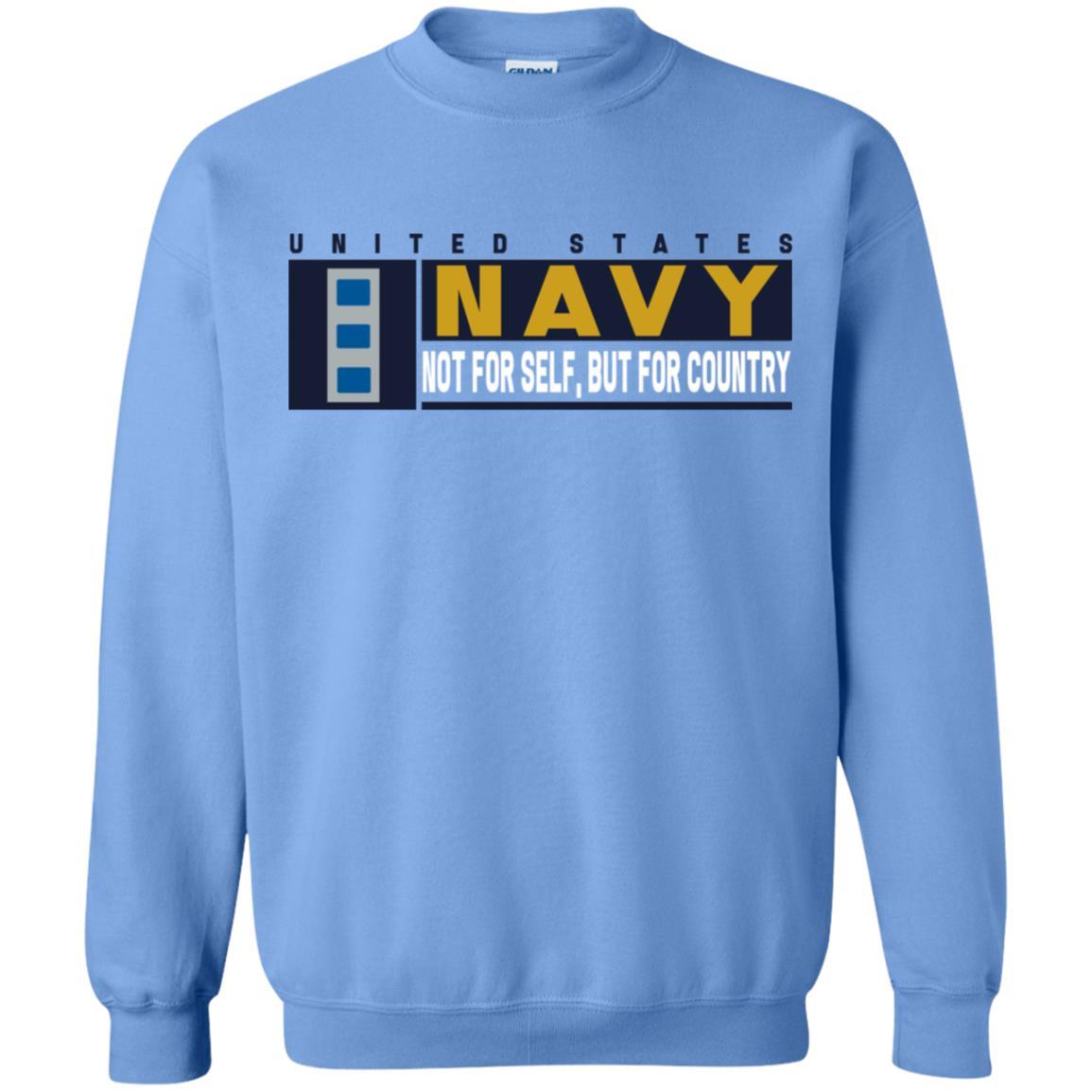 US Navy W-4 Chief Warrant Officer Not For Self, But For Country Long Sleeve - Pullover Hoodie-TShirt-Navy-Veterans Nation