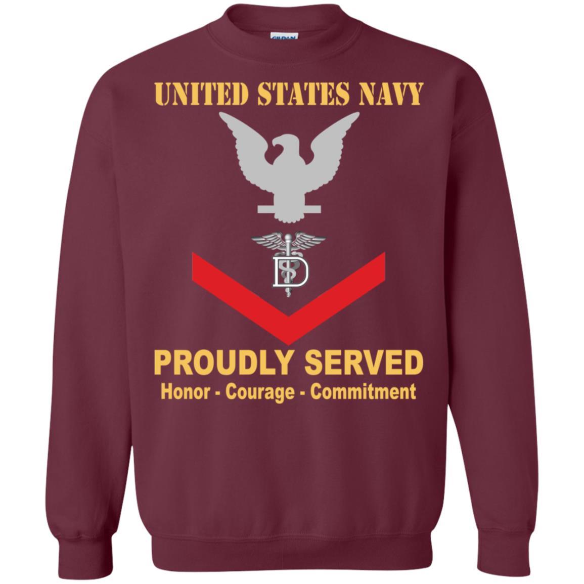 Navy Dental Technician Navy DT E-4 Rating Badges Proudly Served T-Shirt For Men On Front-TShirt-Navy-Veterans Nation