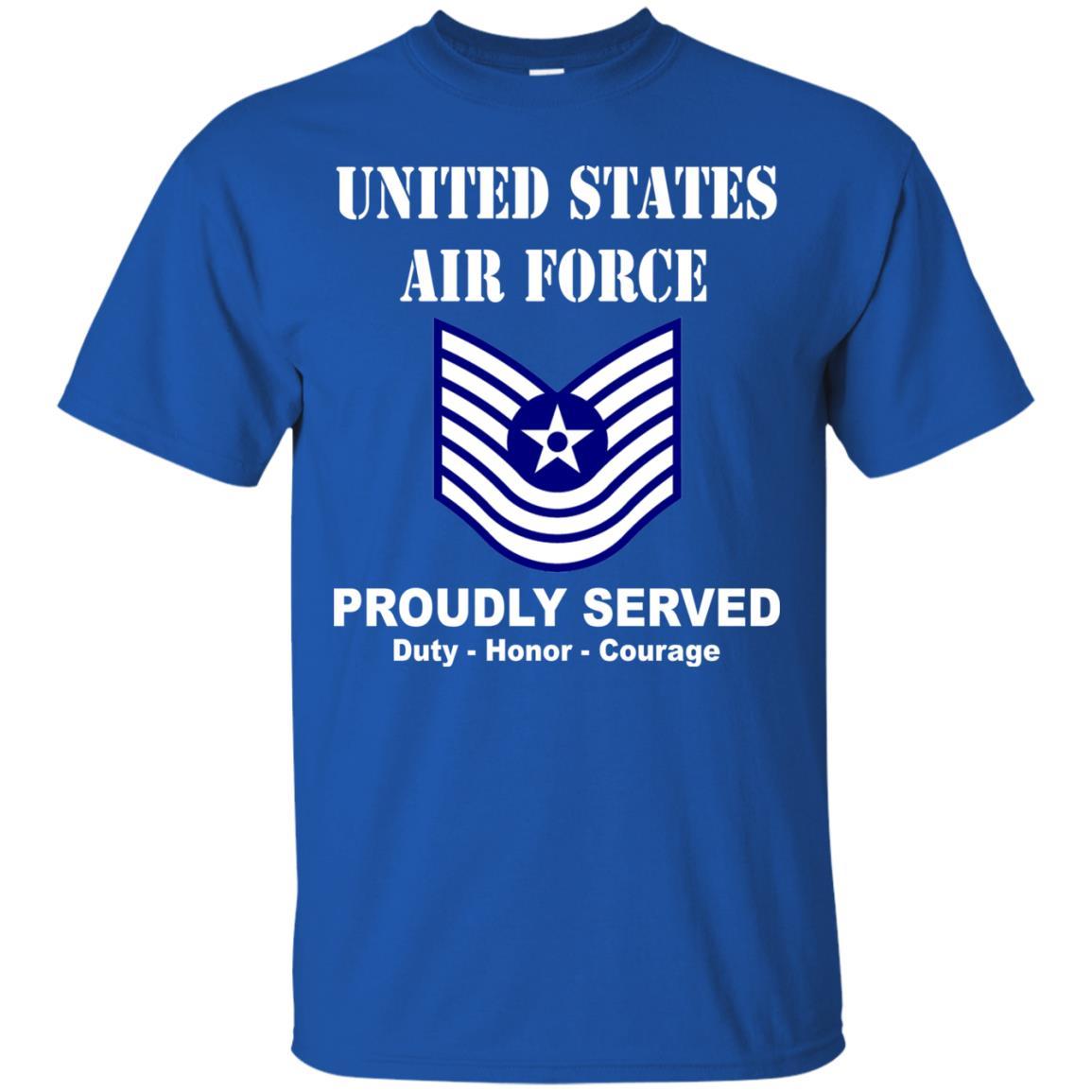 US Air Force E-7 Old Style E7 Noncommissioned Officer Ranks Men Front T Shirt-TShirt-USAF-Veterans Nation